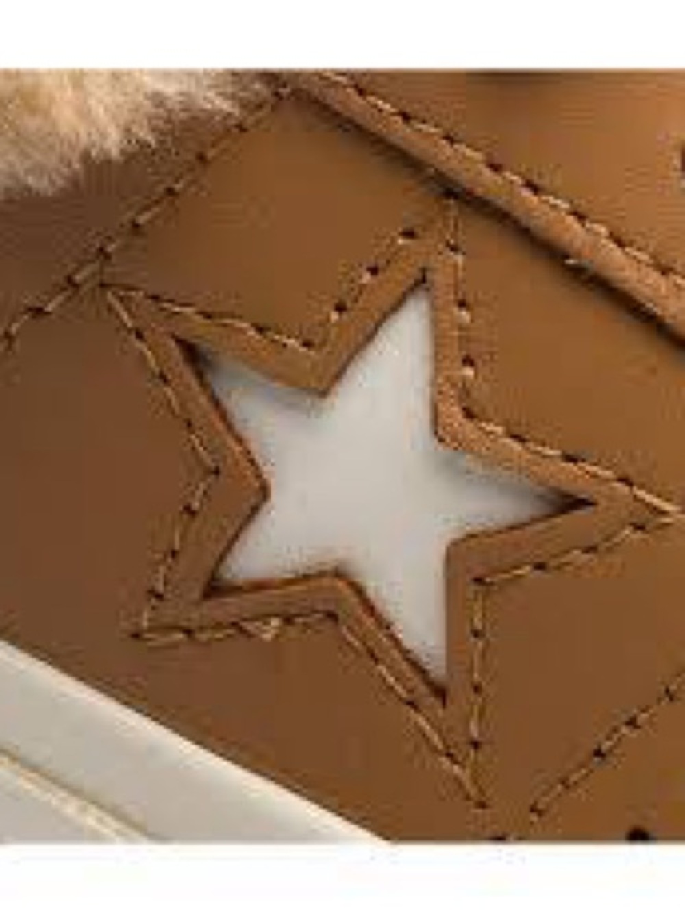 Converse Women's Camel Faux-Fur Star Low-Top Sneakers - Picture 4 of 6